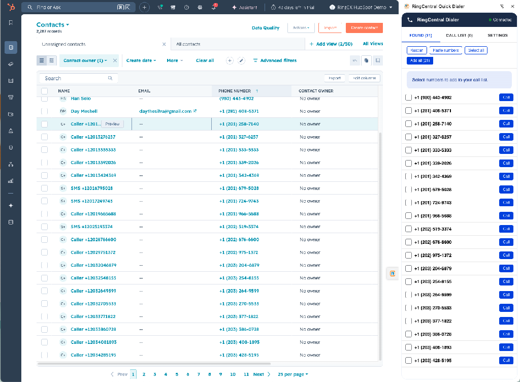 Scraping a HubSpot contact list